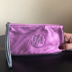 Purple M wristlet